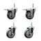 Service Caster 4 Inch Gray Polyurethane Swivel 34 Inch Threaded Stem Caster Set 2 Total Lock Brakes SCC-TSTTL20S414-PPUB-34212-2-S-2 - alternate 1